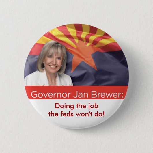 Gouverneur Jan Brewer van Arizona Ronde Button 5,7 Cm (Voorkant)