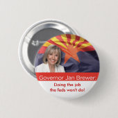 Gouverneur Jan Brewer van Arizona Ronde Button 5,7 Cm (Voorkant /achterkant)