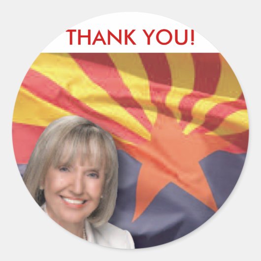 Gouverneur Jan Brewer van Arizona Ronde Sticker (Voorkant)