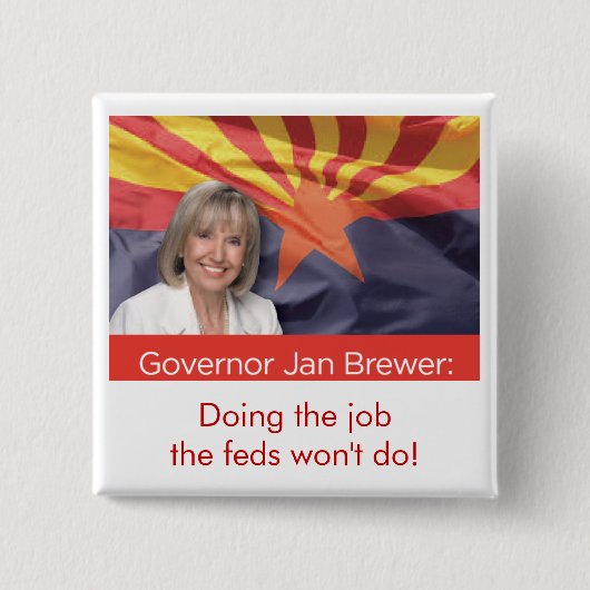 Gouverneur Jan Brewer van Arizona Vierkante Button 5,1 Cm (Voorkant)