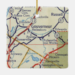 Gouverneur NY  kaart Keramisch Ornament