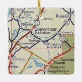 Gouverneur NY  kaart Keramisch Ornament (Voorkant)