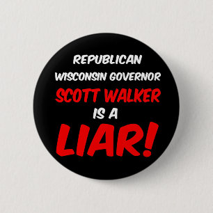 gouverneur scott walker ronde button 5,7 cm