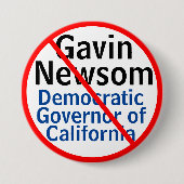 Gouverneur van de Democratische Gavin Newsom CA Ronde Button 7,6 Cm (Voorkant)