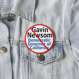 Gouverneur van de Democratische Gavin Newsom CA Ronde Button 7,6 Cm