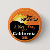 Gouverneur van Gavin NEWSOM 2018 Ronde Button 5,7 Cm (Voorkant)