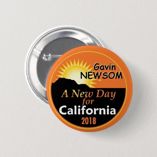 Gouverneur van Gavin NEWSOM 2018 Ronde Button 5,7 Cm (Voorkant /achterkant)