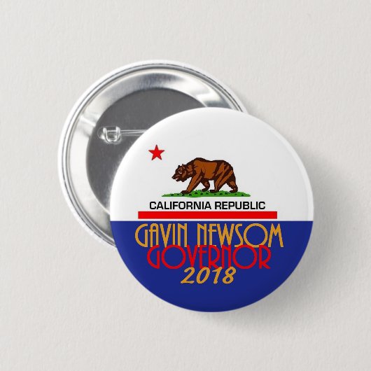 Gouverneur van Gavin NEWSOM 2018 Ronde Button 5,7 Cm (Voorkant /achterkant)