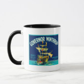 Gouverneur Winthrop Apple Label (blauw) - Yakima,  Mok (Links)