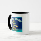 Gouverneur Winthrop Apple Label (blauw) - Yakima,  Mok (Voorkant links)