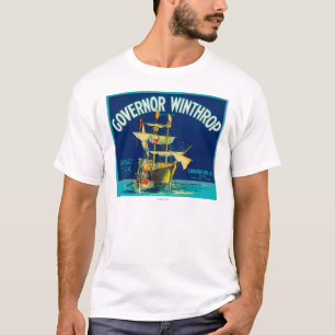 Gouverneur Winthrop Apple Label (blauw) - Yakima,  T-shirt