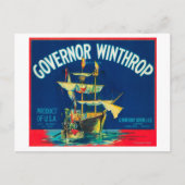 Gouverneur Winthrop Apple Label (rood) - Yakima, W Briefkaart (Voorkant)