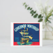 Gouverneur Winthrop Apple Label (rood) - Yakima, W Briefkaart (Staand voorkant)