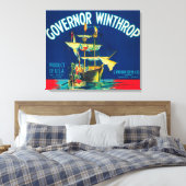 Gouverneur Winthrop Apple Label (rood) - Yakima, W Canvas Afdruk (Insitu (Slaapkamer))