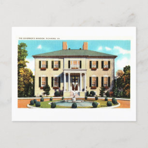 Gouverneur's Mansion in Richmond, Virginia, Vintag Briefkaart