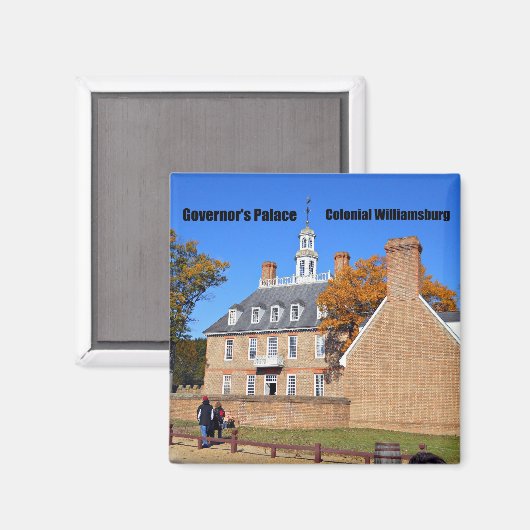 Gouverneur's paleis, koloniaal Williamsburg Magneet (Voorkant / Achterkant)