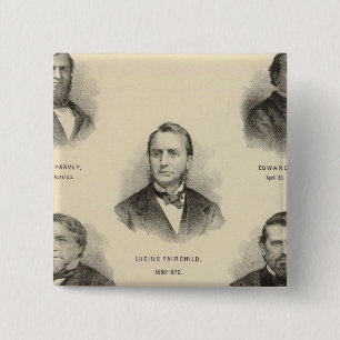 Gouverneurs van portretten van Wisconsin Louis P H Vierkante Button 5,1 Cm