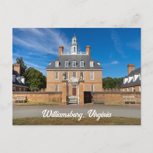 Gouverneurspaleis in Williamsburg VA Briefkaart (Voorkant)
