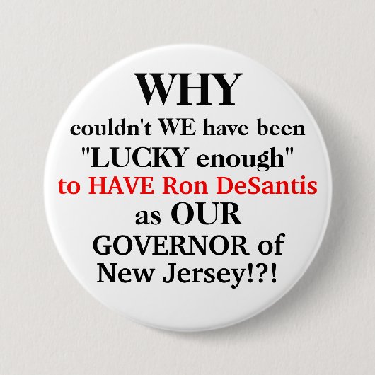 Gov. DeSantis en NJ Ronde Button 7,6 Cm (Voorkant)