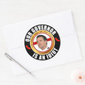 Gov. Newsome is een idioot Classic Ronde Sticker (Envelop)
