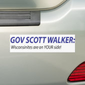 Gov Scott Walker Bumpersticker (Op auto)