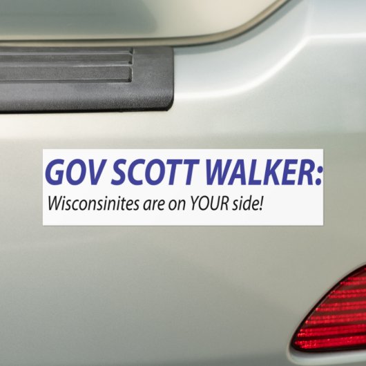 Gov Scott Walker Bumpersticker (Op auto)