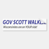 Gov Scott Walker Bumpersticker (Voorkant)