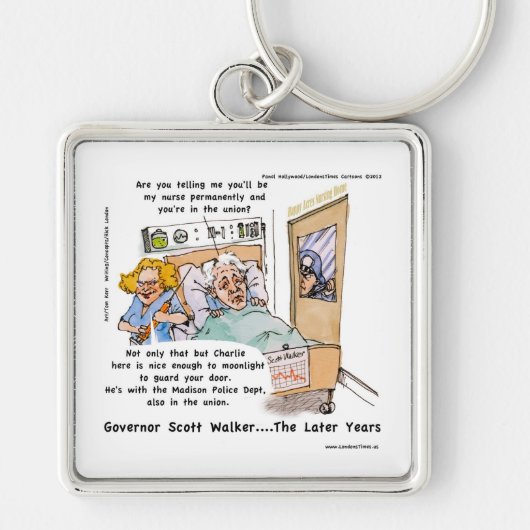 Gov Scott Walker Funny Satirical Gifts T - shirts, Sleutelhanger (Voorkant)