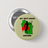 Gov Scott Walker Ronde Button 5,7 Cm (Voorkant /achterkant)