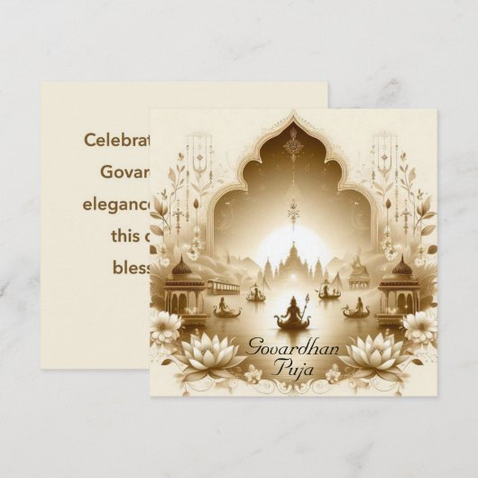 Govardhan Puja Kaart (Voorkant / Achterkant)