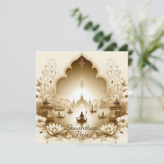 Govardhan Puja Kaart (Staand voorkant)