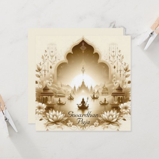 Govardhan Puja Kaart (Voorkant / Achterkant in situ)