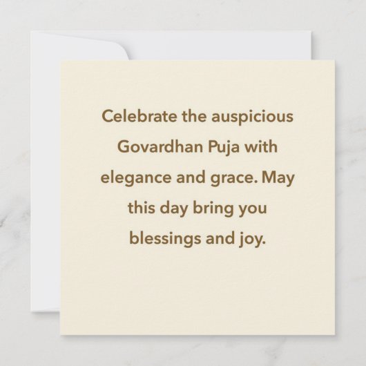 Govardhan Puja Kaart (Achterkant)