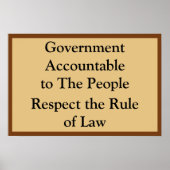 Government Accountable Rule of Law Poster (Voorkant)