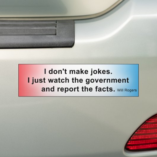 Government Jokes Bumpersticker (Op auto)