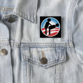 Government Obama Style Vierkante Button 5,1 Cm (In situ)