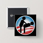 Government Obama Style Vierkante Button 5,1 Cm (Voorkant /achterkant)