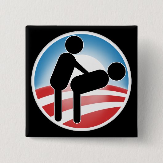 Government Obama Style Vierkante Button 5,1 Cm (Voorkant)