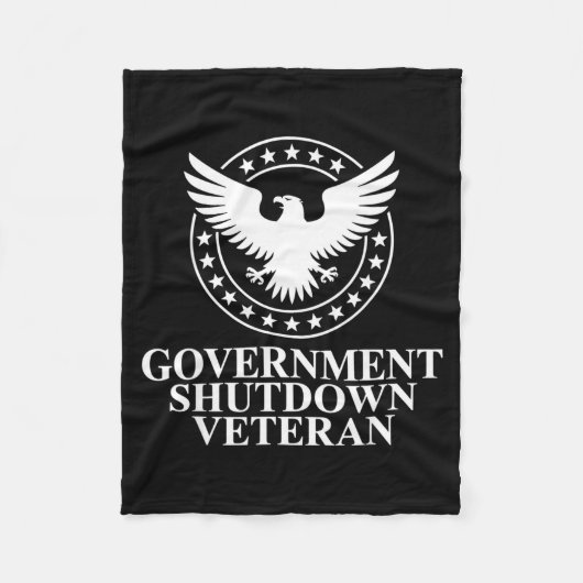 Government Shutdown Veteran Eagle Patriotic Litica Fleece Deken (Voorkant)