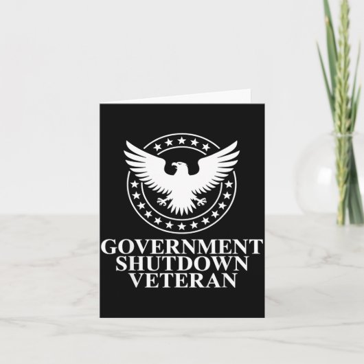 Government Shutdown Veteran Eagle Patriotic Litica Kaart (Voorkant)