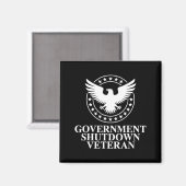 Government Shutdown Veteran Eagle Patriotic Litica Magneet (Voorkant / Achterkant)