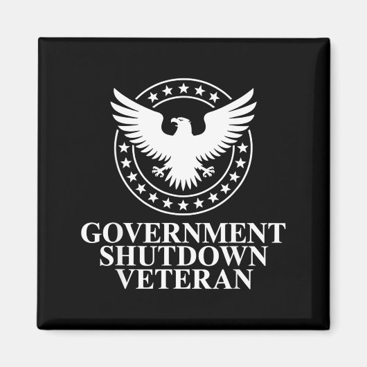 Government Shutdown Veteran Eagle Patriotic Litica Magneet (Voorkant)