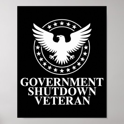 Government Shutdown Veteran Eagle Patriotic Litica Poster (Voorkant)