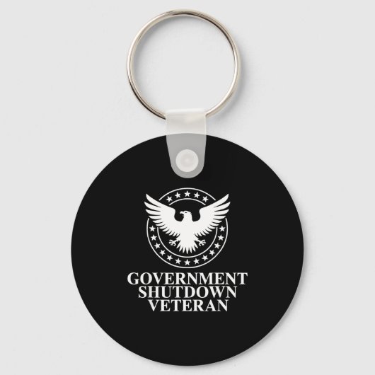 Government Shutdown Veteran Eagle Patriotic Litica Sleutelhanger (Voorkant)