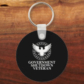 Government Shutdown Veteran Eagle Patriotic Litica Sleutelhanger (Voorkant)