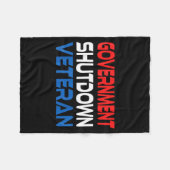 Government Shutdown Veteran  Fleece Deken (Voorkant (Horizontaal))