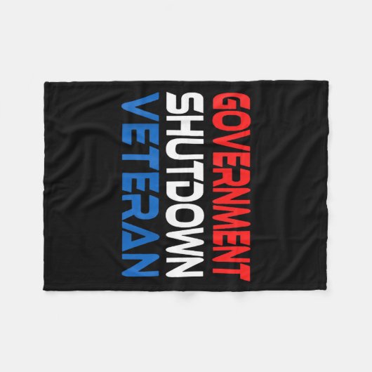 Government Shutdown Veteran  Fleece Deken (Voorkant (Horizontaal))