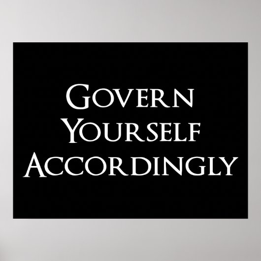 Governn Yourself Conform Funny Lawyer Poster (Voorkant)