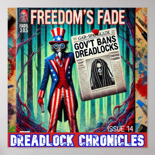 GOV'T BANS DREADS - DREADLOCK KRONIEKEN NUMMER 14 POSTER (Voorkant)