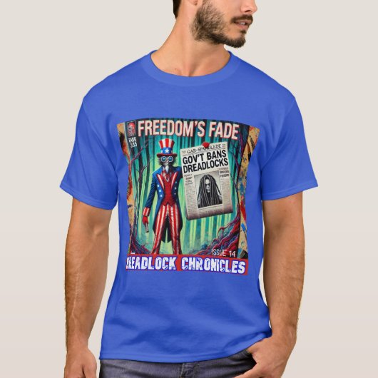 GOV'T BANS DREADS - DREADLOCK KRONIEKEN NUMMER 14 T-SHIRT (Voorkant)